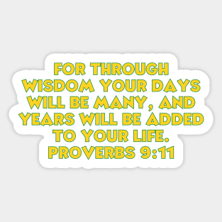 Bible Verse Proverbs 9:11 Sticker